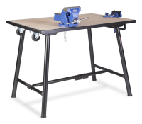 Armorgard TuffBench Folding Workbench w/  Handle Wheels Engineers Vice BH10-HWVF